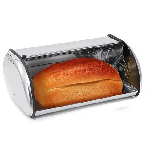 large stainless steel bread bin